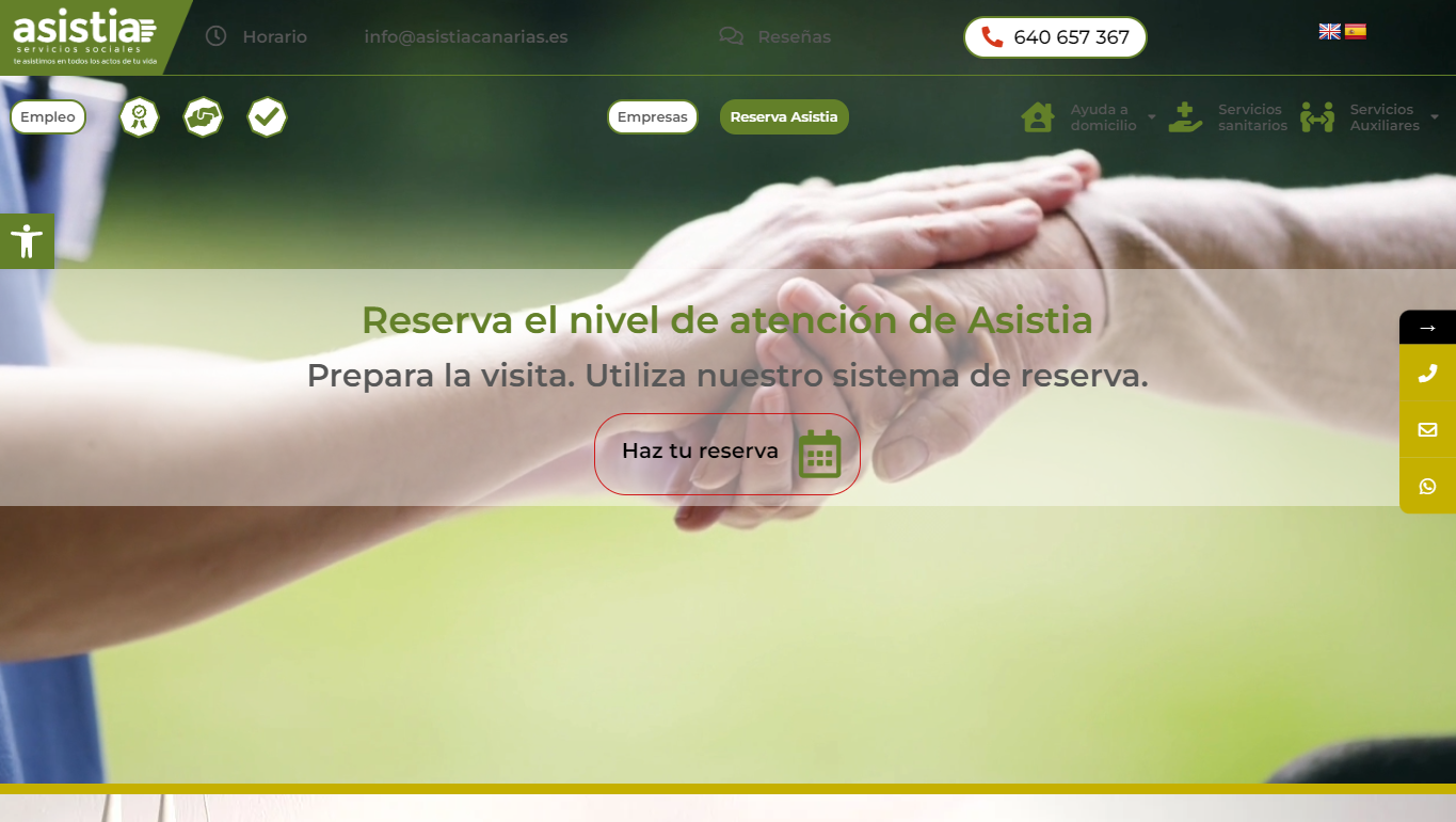 Imagen de la web de Asistia